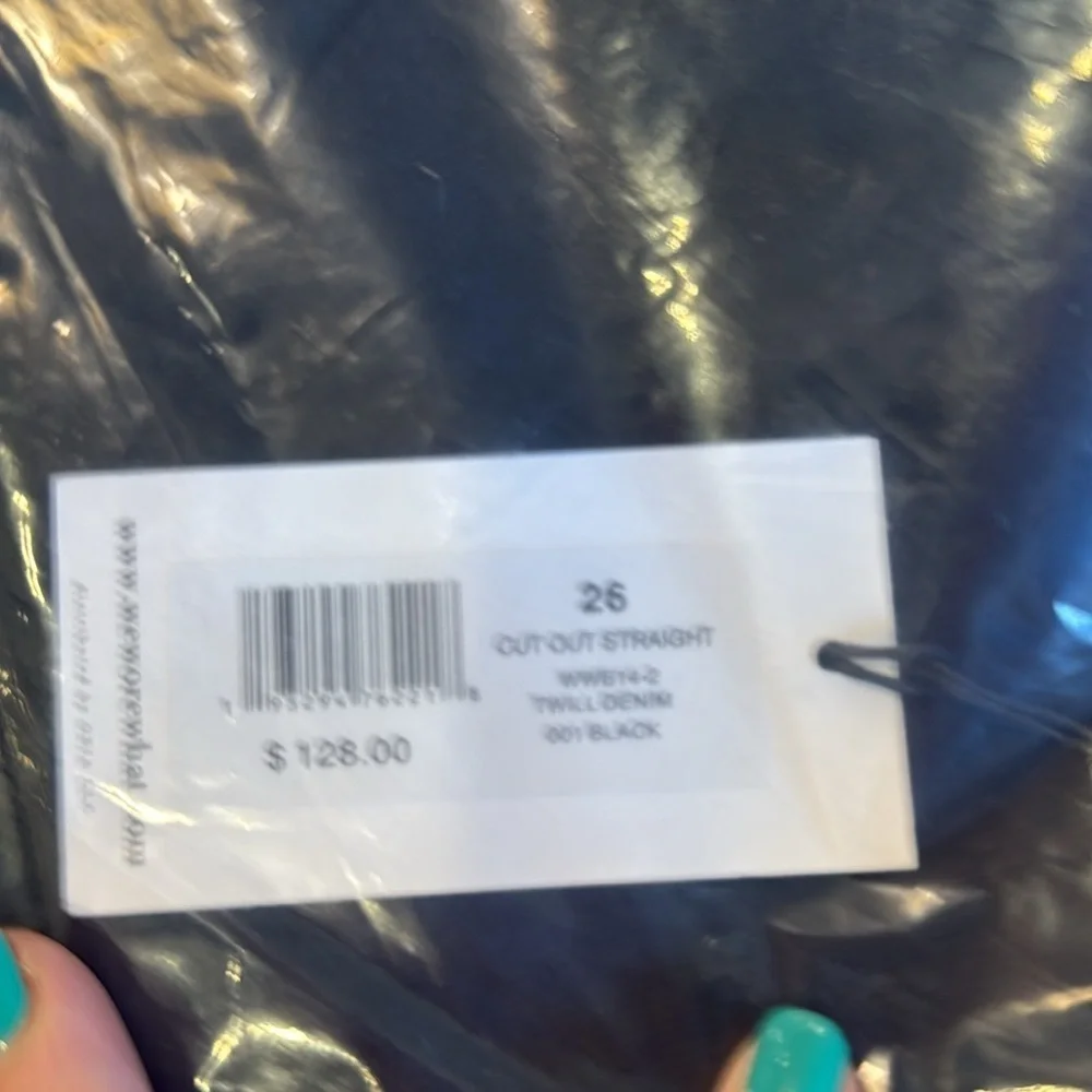 NWT WeWoreWhat Cut Out Straight Leg Twill Denim Jean Size: 26